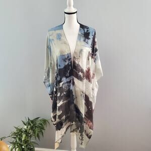 Riah Fashion Multicolored Open Front Kimono One Size Fits Most